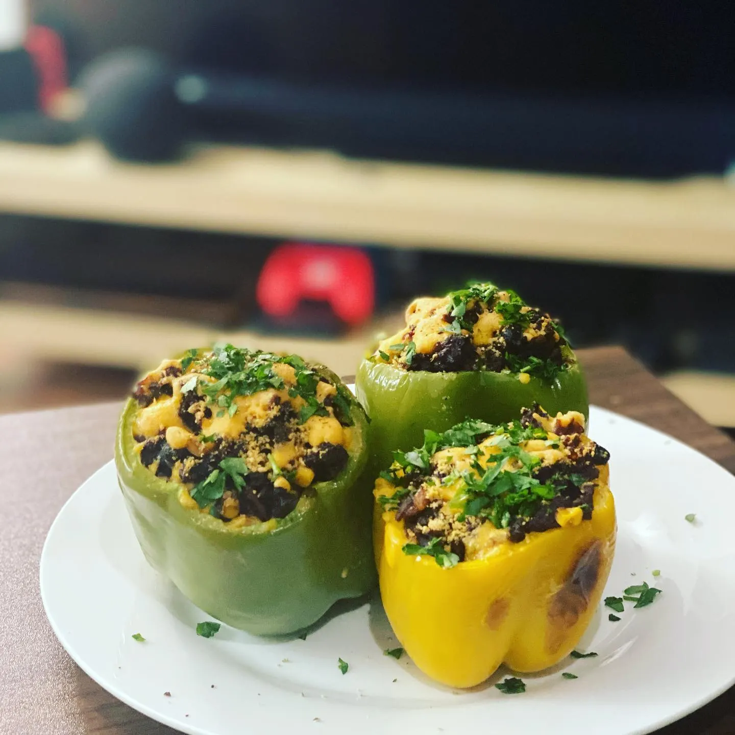 Waakye stuffed bell peppers